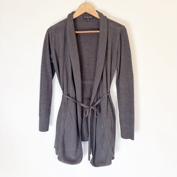 Barefoot Dreams CozyChic Ultra Lite Tie Waist Cardigan Gray Brown Size M - Picture 1 of 8